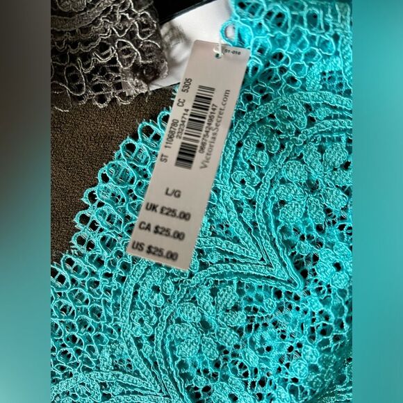 VICTORIA SECRET NWT cheeky boy shorts size LG. Taupe and blue beautiful colors - Picture 4 of 5